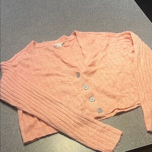 American Eagle Outfitters Peach Button-Up Cardigan
